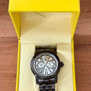 Invicta Black Chronograph Watch with Metal Bracelet